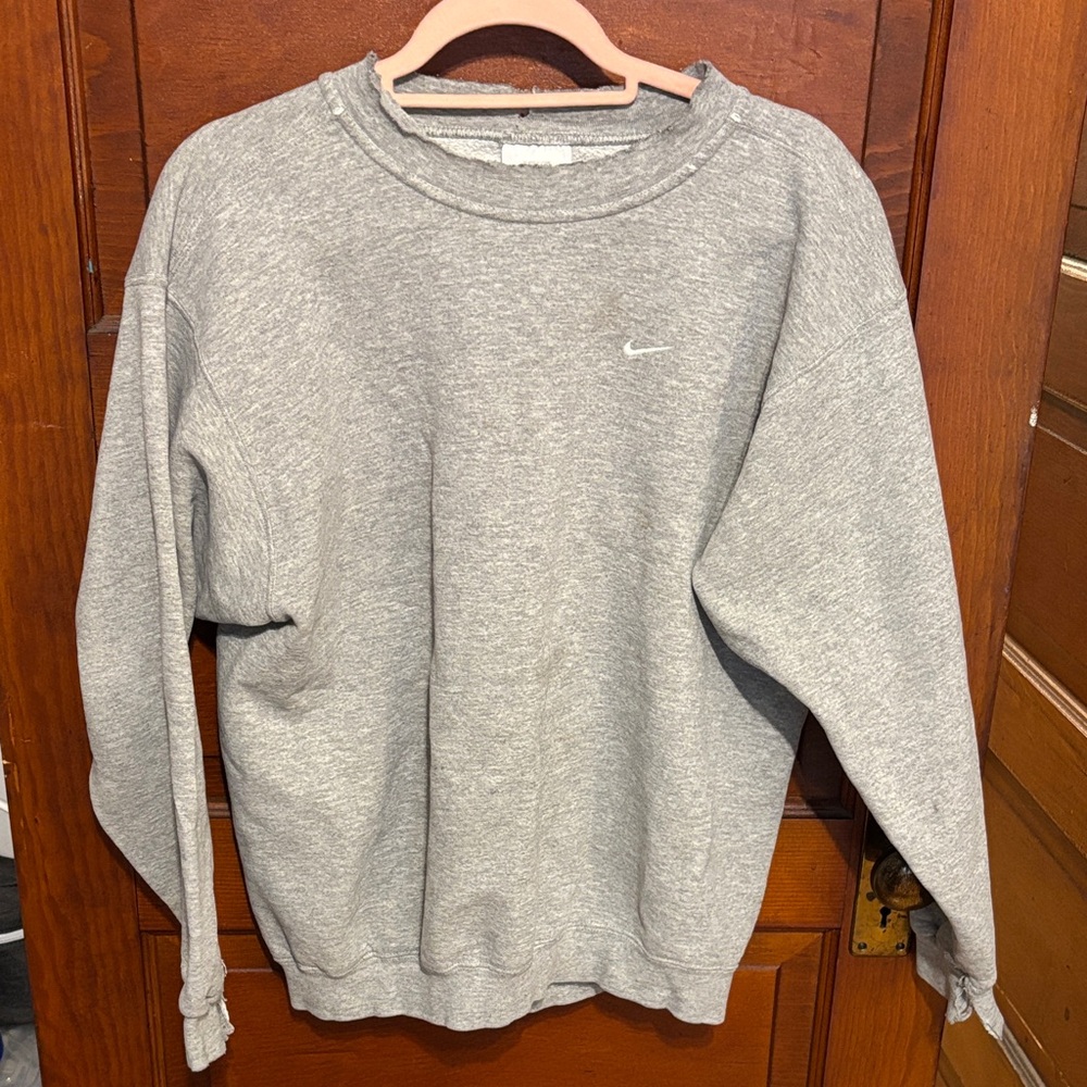Nike Men's Heather Gray Crewneck Sweater